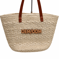 Sac fourre-tout en paille tressée à la main pour femme, sac de plage d'été