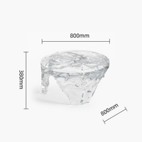 JingYue table à thé en résine de luxe transparente personnalisée meubles fabriqués à la main pour les espaces commerciaux hôtels salons