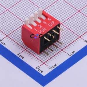 DP-04RP DIP Switch Through hole Component (THT) Switch Piano Key Single Pole Single Throw 4 2.54mm - Product Image 1