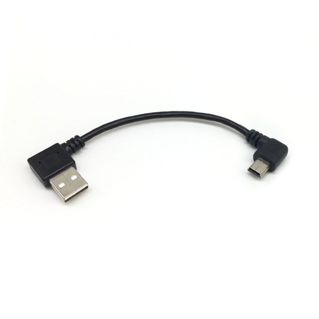 Left Angled USB 2.0 A Male to Mini Cable Data Charging Connector