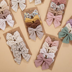 Barrettes à cheveux en tissu pour petite fille, lot de 4 pinces à cheveux pour queue de cheval, 3 ans et plus, accessoires de fête de princesse de printemps, pour enfants - Product Image 4