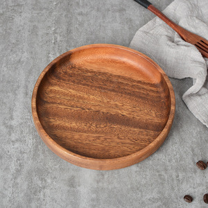Walnut Wood <b>Round</b> <b>Serving</b> <b>Trays</b> 17cm 20cm 25cm 30cm For Fruit Tea Dinner Use - Product Image 4