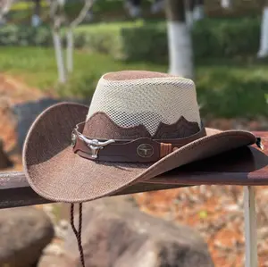 Tribal Aztec Style Jazz Hut Frühling und Herbst Outdoor Travel Cowboy Western Hut für Männer und Frauen Shade Knight Hat