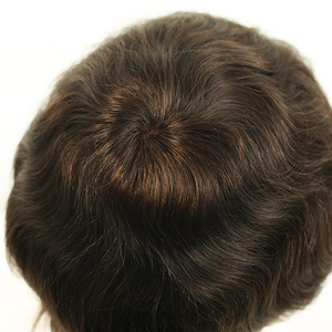 Protesi capillare da <span class=keywords><strong>uomo</strong></span> in capelli umani indiani, con base in pizzo e PU, sistema Q6. - Product Image 4