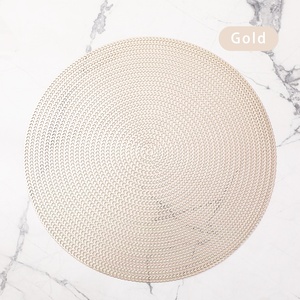 Thiết Kế Hiện Đại Vòng Rỗng Placemat Vàng Mềm Vinyl Bàn Ăn Mat Không Trượt Bền Vững Sang Trọng Trang Trí Phòng Khách - Product Image 1