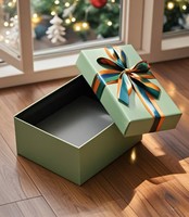 Boîte-cadeau en papier d'art supérieur haut de gamme en relief matériaux recyclés écologiques pour l'emballage de produits de célébration de Noël