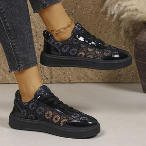 <span class=keywords><strong>Zapatillas</strong></span> Deportivas de <span class=keywords><strong>Mujer</strong></span> Gleibo con Encaje Floral, Transpirables, con Diseño Calado, Casuales, Planas, con Cordones, para Caminar, Moda de Verano, de Fábrica - Product Image 6