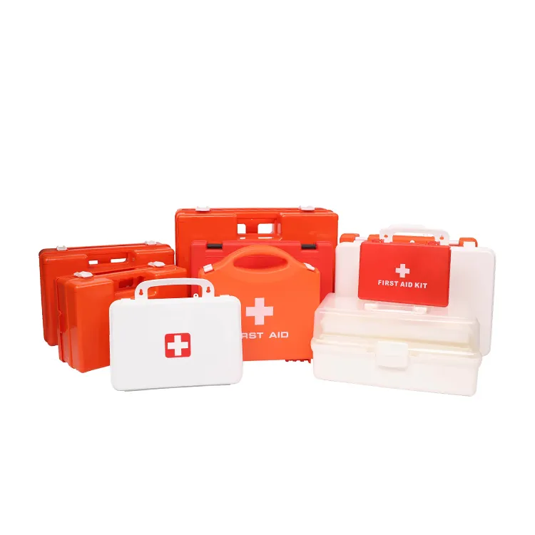 Kit de primeros auxilios promocional, caja de plástico para dispositivos médicos, almacenamiento, venta al por mayor