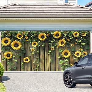 Bannière de porte de garage Tournesol – Motif floral vibrant, idéale pour clôture en bois, décoration extérieure de jardin, fêtes printemps-été, décoration intérieure - Product Image 6