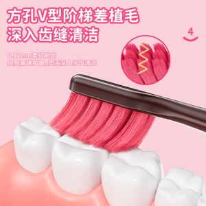 Cepillo de Dientes Dr.Baek Strawberry Bear con Cerdas Suaves para Adultos, Manual, Paquete de 3 - Product Image 3