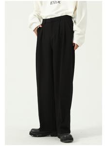 Produttore personalizzato <span class=keywords><strong>uomo</strong></span> grigio larghi larghi <span class=keywords><strong>pantaloni</strong></span> larghi in lana poliestere dritto a gamba larga da <span class=keywords><strong>uomo</strong></span> vestono <span class=keywords><strong>pantaloni</strong></span> con tasche <span class=keywords><strong>laterali</strong></span> - Product Image 6