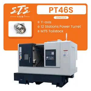 Torreta eléctrica MT5 Tailstock, torno automático Cnc con alimentador de barra, máquinas de torno de Metal Cnc de potencia de 18.5Kw