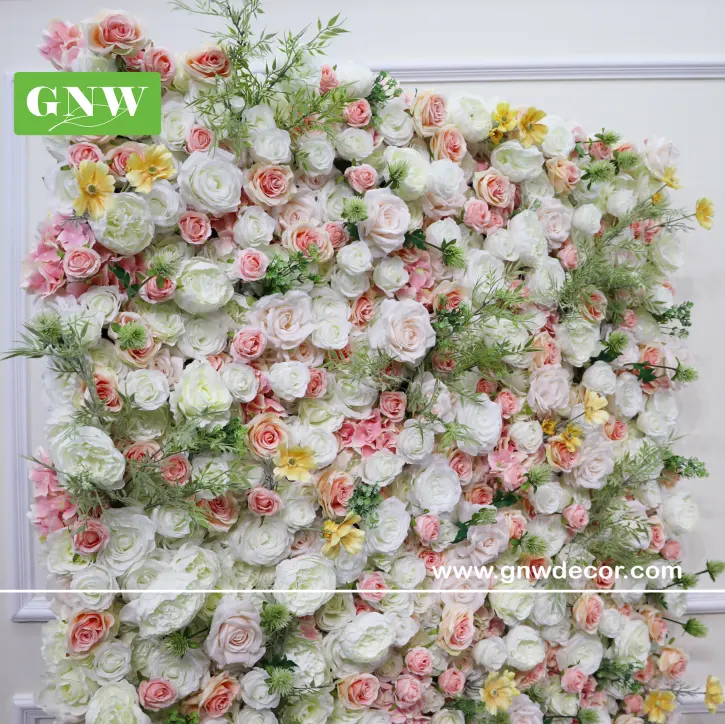 GNW yeni tasarım gül duvar çok 3D etkisi gül 3D flowerwall çiçek duvar düğün arka plan için çiçek dekorasyonu