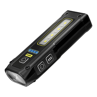Lampu senter taktis, gantungan kunci Magnet Mini kecil Edc tampilan daya Usb dapat diisi ulang aluminium Aloi Led