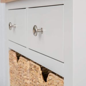 Modern <strong>Console</strong> <strong>Table</strong> with MDF Baskets Top <strong>Slim</strong> Storage Hallway Telephone Stand Cabinet Accent Design for Living Room Bathroom - Product Image 4