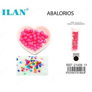 ILAN Perline 8mm Rosa Fluorescente per Artigianato - Product Image 1
