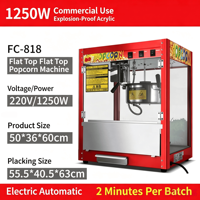 Machine à Popcorn Électrique Commerciale en Acier Inoxydable pour un Pop-corn Rapide – Idéale pour les Cinémas et les Snack-bars