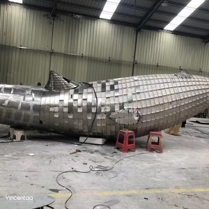 Vincentaa tùy chỉnh ánh sáng cá voi thép không gỉ điêu khắc ngoài trời cảnh quan điêu khắc nghệ thuật - Product Image 6