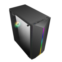 2022 Hot Desktop Table Atx Player Computer Gaming Case ABS Cabinet PC avec panneau en verre trempé Stock Usb Plastic Mid Tower