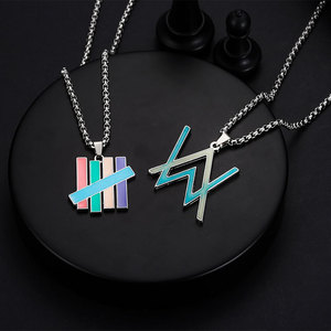 Collar con Colgante de Metal de Aleación de Zinc de Moda Hiphop Rock para Aniversario, para <span class=keywords><strong>Alan</strong></span> Walker Nightclub - Product Image 6