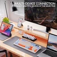 Keyboard Gaming M96 Wireless Bluetooth Dual-Mode 98-Tombol Mekanik PBT Ball Cap dengan Display Knob, Antarmuka USB Free Wolf