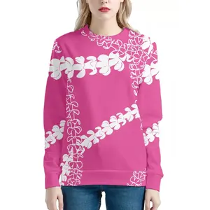 수요에 인쇄 긴 소매 풀오버 하와이 스웨터 여성용 도매 맞춤 스웨터 폴리 에스터 패브릭 헤비급 스웨터
