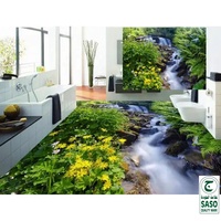 Carrelage en porcelaine vitrifiée pour sol et mur, motif nature vert imprimé en jet d'encre 3D ultra haute définition, taille personnalisable