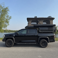 QC Overland 4x4 Mini Tente de Toit Pliable Légère Imperméable Capacité 4 Personnes Plancher en Bois pour Camping et Voyage en Plein Air