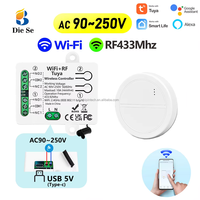 Télécommande sans fil WiFi RF OEM Tuya, interrupteur bidirectionnel lumière/moteur 10A, portée 10m-50m, compatible Alexa/Google Home pour LED, porte, ventilateur