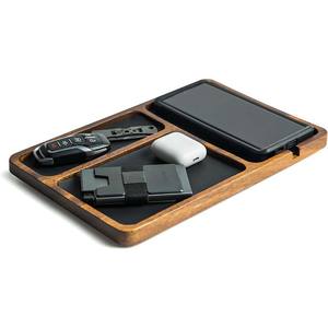 Plateau <span class=keywords><strong>de</strong></span> <span class=keywords><strong>valet</strong></span> en bois <span class=keywords><strong>de</strong></span> noyer et cuir <span class=keywords><strong>de</strong></span> qualité supérieure support <span class=keywords><strong>de</strong></span> <span class=keywords><strong>nuit</strong></span> plateau <span class=keywords><strong>de</strong></span> vanité organisateur <span class=keywords><strong>de</strong></span> bureau stockage et organisateur <span class=keywords><strong>de</strong></span> lunettes <span class=keywords><strong>de</strong></span> soleil - Product Image 1