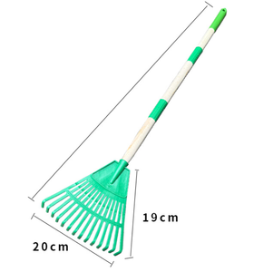 Râteau pour enfants réglable à 9 dents, jaune, outil de jardinage manuel avec manche en bois de qualité industrielle - Product Image 4