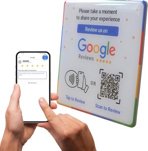 Plaque NFC en PVC avec interface RFID et code QR pour avis Google, programmable, autocollante pour restaurants et entreprises - Product Image 2