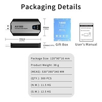 Adaptador Inalámbrico USB 3.0 WiFi 6 AX1800, 1800Mbps, Doble Banda 5GHz 2.4GHz, Tarjeta de Red sin Controlador para PC y Laptop