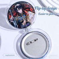 YIWUPOWER Boîte de rangement ronde en acrylique pour badges, présentoir de bureau anti-poussière, organisateur de broches, support d'affichage en acrylique, cadeaux de fête