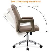 Chaise de bureau pivotante moderne et minimaliste avec accoudoirs en cuir, idéale pour la maison, le bureau, les conférences et les visiteurs