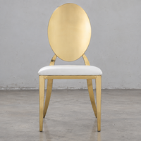 Chaise à dossier festonné en acier inoxydable doré avec pieds courbés pour mariage, banquet, hôtel (vente en gros)