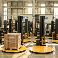Enrouleuse automatique de palettes Everlift, enrouleuse industrielle avec plateau tournant pour la logistique d'entrepôt, prix d'usine