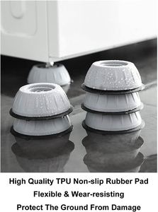 Patins anti-vibration en plastique pour pieds de machine à laver, supports silencieux antidérapants, amortisseurs portables, accessoires - Product Image 4