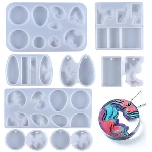HY Island Resin Pendant Molds Ocean Themed Style Silicone Epoxy Molds for DIY Jewel Earring Keychain Resin Craft