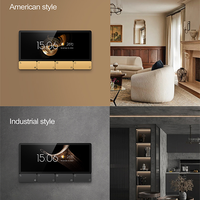 Tuya F5 Smart Control Panel Zigbee Gateway con adaptador EU UK para Smart Life App IPS Display Android Operation System Bar Design