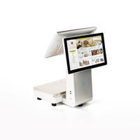 Báscula Inteligente con Pantalla Táctil para Supermercado, Báscula Electrónica con Impresora Térmica de Etiquetas de Código de Barras, Sistema POS para PC con Windows