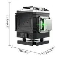 Jauge de niveau laser auto-nivelante 4D 16 lignes verte à 360 ° pour une utilisation intérieure et extérieure, alimentée par batterie, compatible ODM