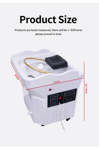 Lit de massage et bac à shampoing 2-en-1 portable de luxe en acier inoxydable et cuir synthétique, avec prise électrique, pour salon de coiffure et spa - Product Image 6