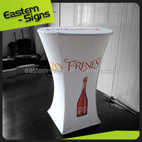 Comptoir promotionnel portable en PVC imprimé sur mesure, pliable, avec support en aluminium, table sur pied pour événements et expositions