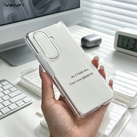VAWI C041 Coque de téléphone portable transparente magnétique sans fil pour iPhone Duo, anti-jaunissement