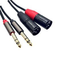 Cable de Micrófono XLR Macho a TRS de 1/4 Pulgada, Cable de Audio Divisor en Y de Doble Canal 2 XLR Macho a 2 X 1/4 Pulgadas (6.35mm) TRS