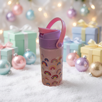 Bouteille d'eau personnalisée en aluminium pour enfants, sans BPA, réutilisable, avec poignée, anti-fuite, pour l'école et les activités de plein air, vente en gros