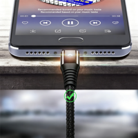 Kabel Pengisian Cepat 3 in 1 Nylon Braided 3.5A Arus Maksimum Indikator LED Kabel Multi USB Untuk iPhone Micro Type-C Ponsel Logo Kustom