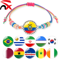 Bracelet en Cordon Tressé Arc-en-ciel Polyvalent en Céramique Souple, Nouveauté Tendance pour Fans de Football Américain – Idéal comme Cadeau