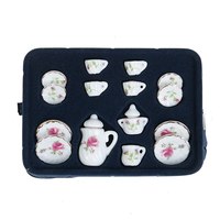 Ensemble de tasses à thé miniatures en céramique 1:12, vaisselle à fleurs, cuisine, maison de poupée